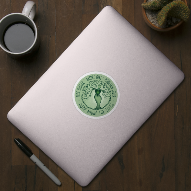 Asheville, NC - Nature Tree Girl - Green 20 by AVL Merch